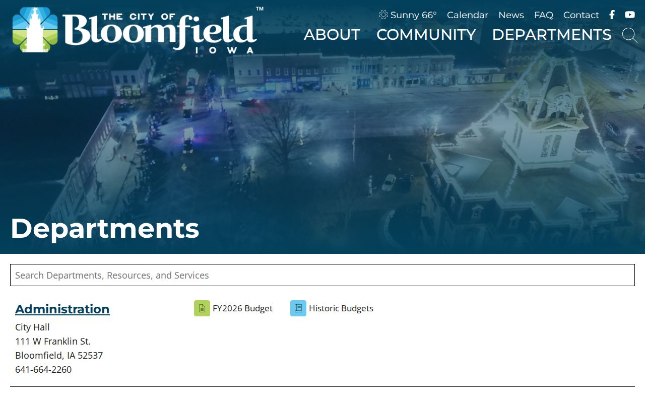 Bloomfield police department record contact information