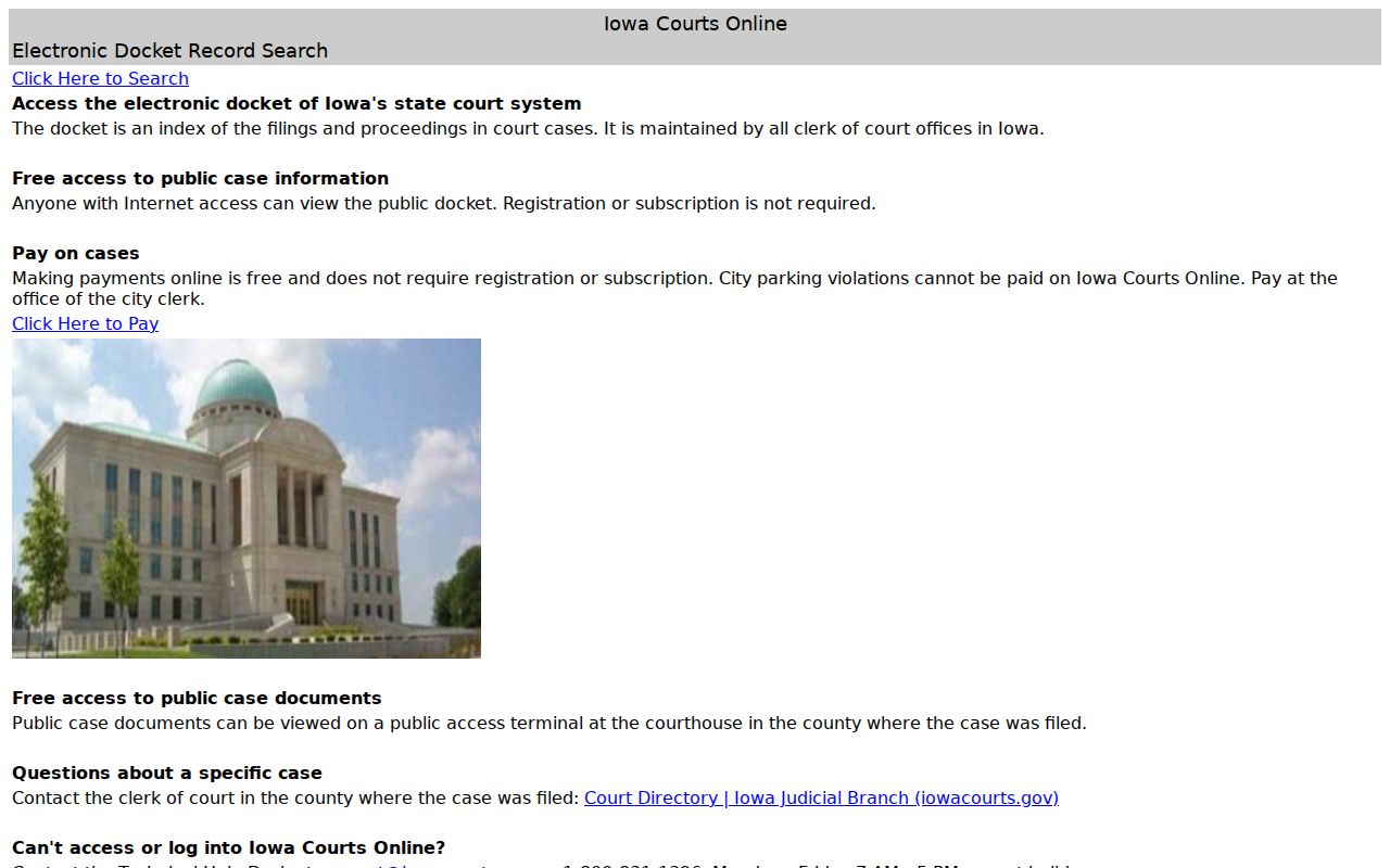Davis County court case lookup in Iowa Courts Online