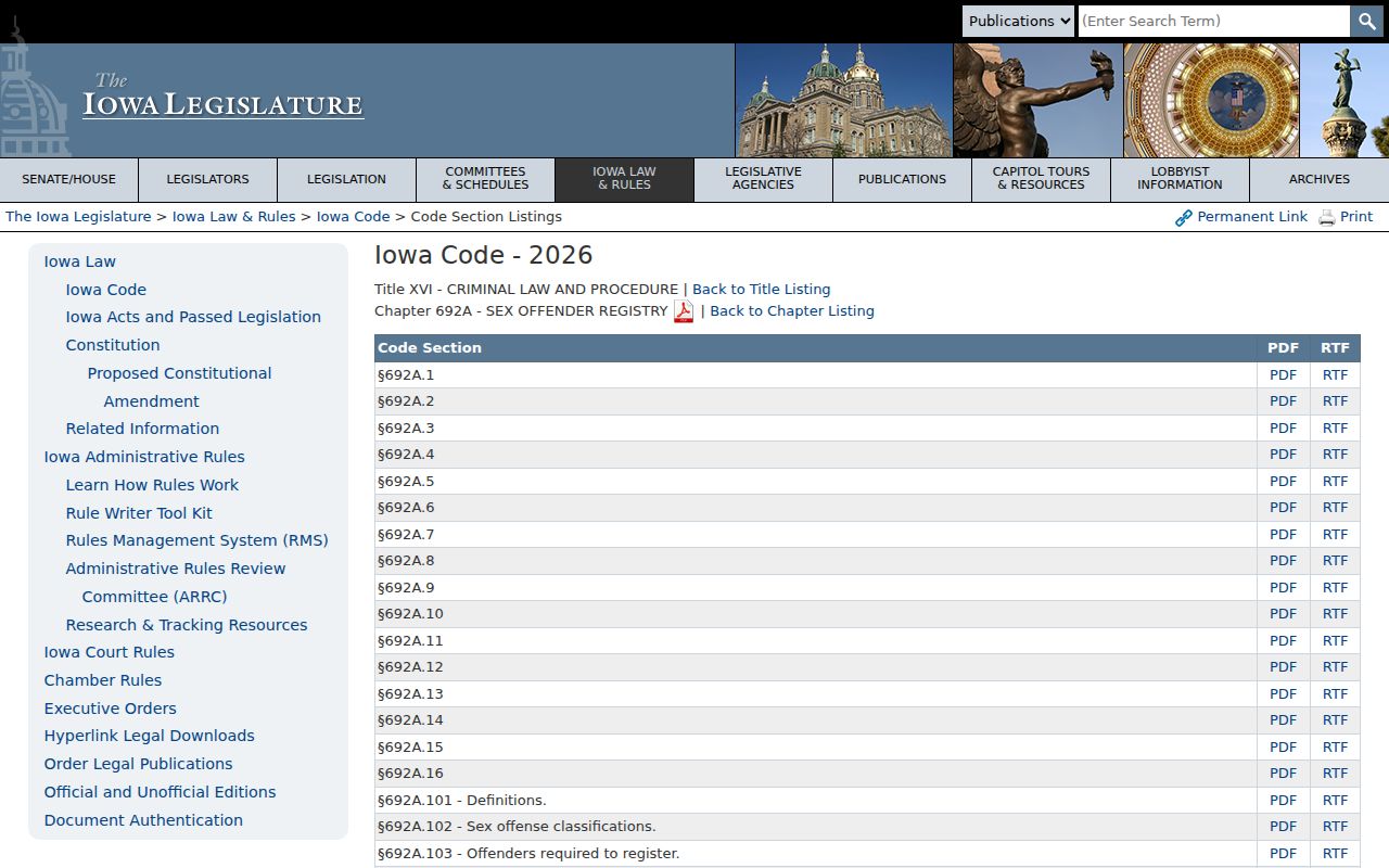 Drakesville criminal records research in the official Iowa registry statute listing