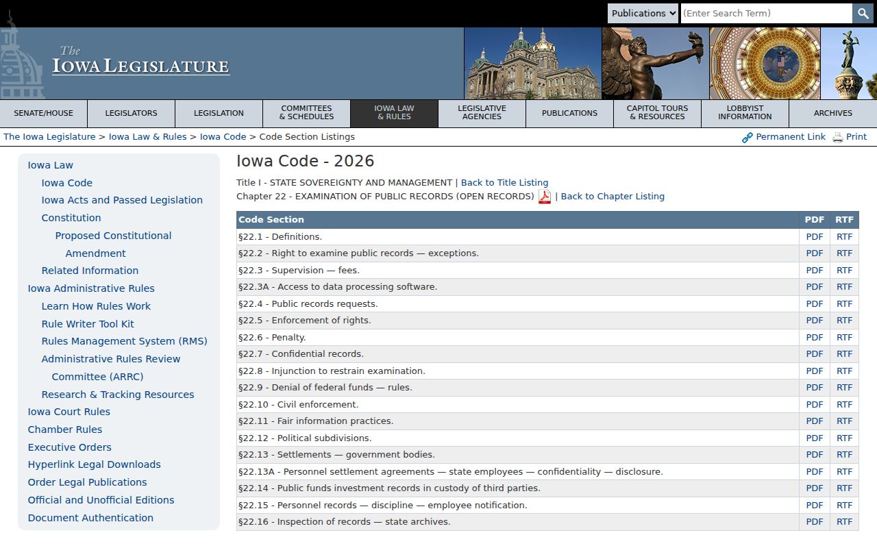Davis County criminal records Iowa Open Records Law
