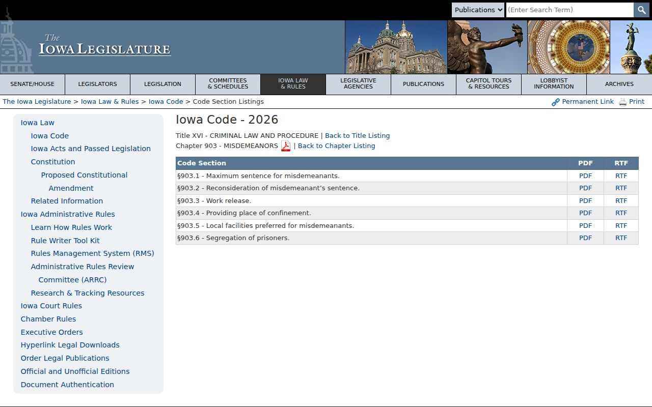 Pulaski criminal records research in the Iowa misdemeanor sentencing chapter