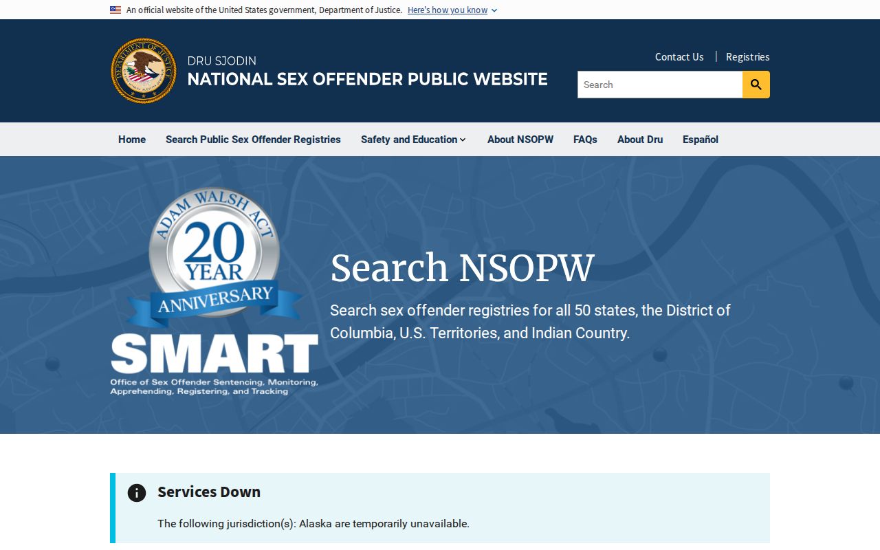 Davis County sex offender lookup using the national NSOPW search